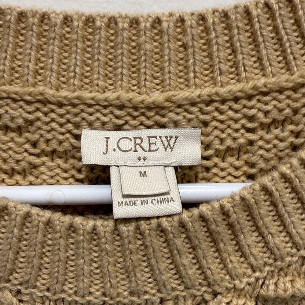 J Crew Factory Women's Signature Cotton Fisherman Sweater Size Medium Cableknit - Picture 2 of 5
